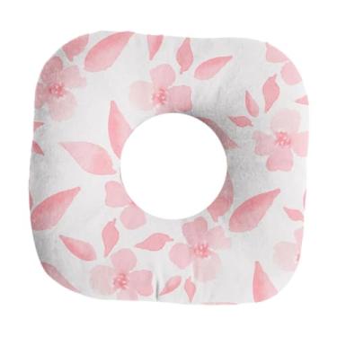 Imagem de Fenteer Travesseiro para piercing de orelha, moderno, lavável, portátil, protetor auricular, almofada para dormir lateral, para viagens, casa, relaxamento, Flor Rosa