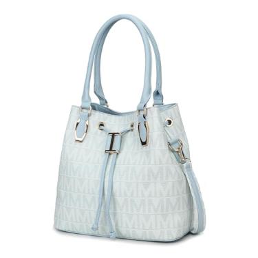 Imagem de MKF Collection Bolsa Hobo transversal para moda feminina – Bolsa de ombro de couro PU – Bolsa de mão com alça superior por Mia k, Jane azul claro