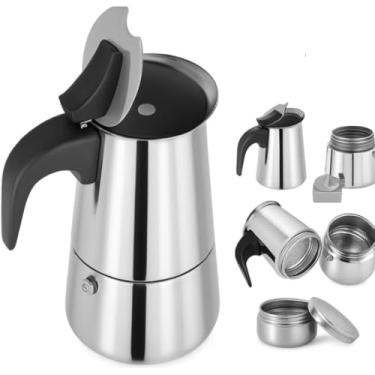 Imagem de Cafeteira Italiana Aço Inox 9 Xícaras – Café Espresso Rápido e Sabor Autêntico – Design Moderno, Café Espresso Tradicional, Prepare Café Gourmet no Conforto de Casa