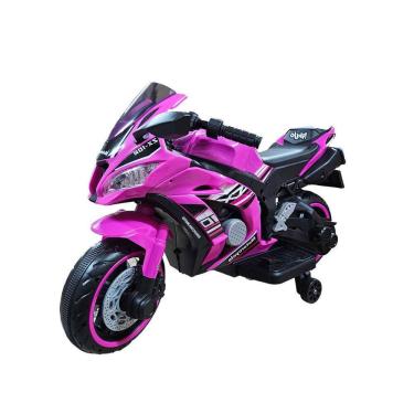 Imagem de Moto Elétrica Infantil Rosa 12V Motoca Potente Pedal Usb Mp3