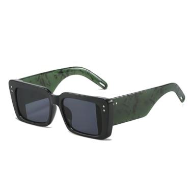 Imagem de Óculos de sol vintage da moda, masculino e feminino, pernas largas, retangular, degradê (C2)