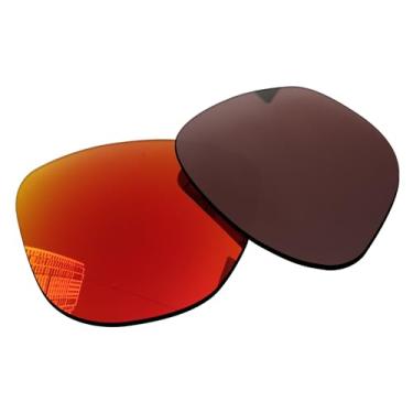 Imagem de Acefrog Lentes de reposição polarizadas de 1,5 mm para óculos de sol Oakley Frogskins XS OJ9006 53 mm (ajuste juvenil), material atualizado, resistente a impactos - espelhado polarizado vermelho fogo