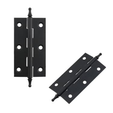 Imagem de T Tulead 2 peças dobradiças dobráveis de latão dobradiças pretas para móveis dobradiças decorativas de 7,5 cm, com parafusos, para armário de guarda-roupa e caixa de madeira