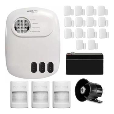 Imagem de Kit Alarme Intelbras Monitorado App Celular 17 Sensor Sf