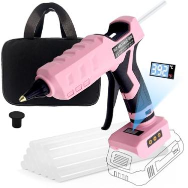 Imagem de Liumai Pistola De Cola Quente Sem Fio De 100 W Para Dewalt, Bateria Máxima De 20 V Com 20 Bastões De Cola De Tamanho Normal, Pistola De Cola Digital Ajustável Em Temperatura E Alta Temperatura Para