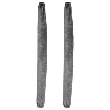 Imagem de Capa de cabo de lustre cinza pacote com 2 fechos de toque, manga de corrente de tecido de poliéster escovado de 100 cm para capa de cabo de TV, ocultador de fios decorativo, fácil instalação