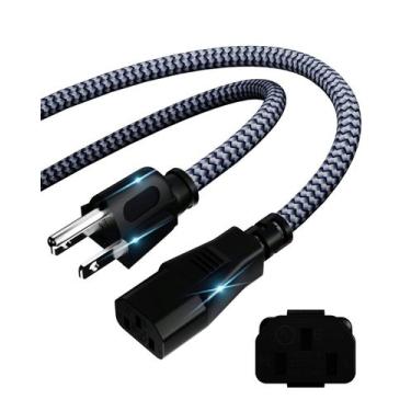 Imagem de Cabo de alimentação RIKSOIN 3 pinos trançado 10 pés/3 m AC 10A 110V-25