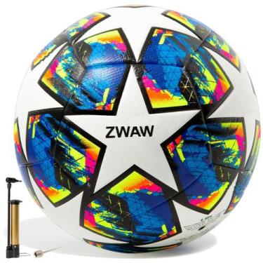 Imagem de Bola de futebol ZWAW tamanho 5 de couro PU impermeável com bomba e agu