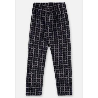 Imagem de Calça Xadrez em Malha Jacquard Infantil para Menina Up Baby, Preto, 1