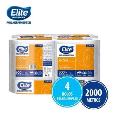 Imagem de Papel Higiênico Folha Simples Elite Classic  4 Rolos de 500