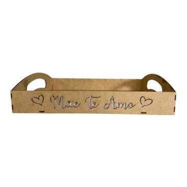 Imagem de Bandeja/ Cesta Dia Das Mães 35 x 25 - MDF, Cru Mãe Te Amo