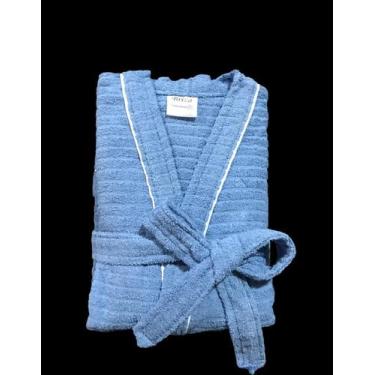 Imagem de Roupão de Banho Briza Atoalhado Adulto c/ Viés 100% Algodão Manga Curt