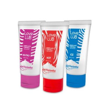 Imagem de kit 03 Lubrificante Intimo Love Lub 60g Neutro Hot e Ice La Pimienta