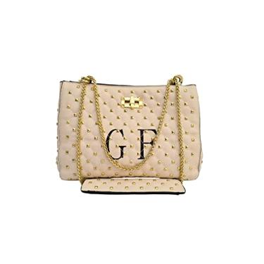 Imagem de Bolsa Feminina Ombro e Transversal Tiracolo Média Golden Fenix Cor:Bege Claro;tamanho:M