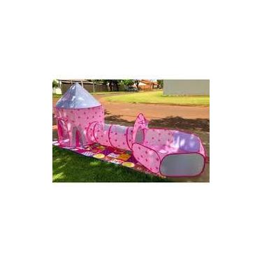 Imagem de Brinquedo Infantil 3 em 1 Castelo com Piscina de Bolinhas e Túnel – Dobrável, Portátil, Fácil Montagem, para Meninas