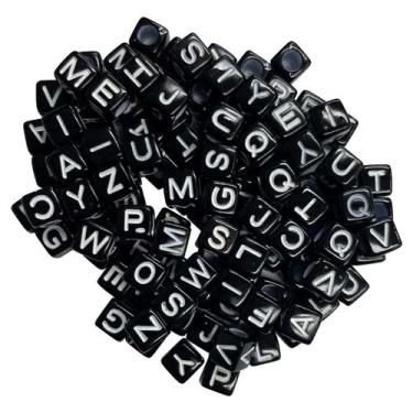 Imagem de Missangas de letras quadradas 6mm coloridas crie suas bijuterias em ge