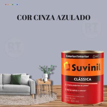 Imagem de Tinta Para Parede Cinza Suvinil Clássica 800ml Premium, Cinza Azulado
