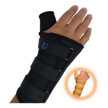 Imagem de Munhequeira Imobilizador Pulso Punho Polegar Direito Preto G - Ideal P