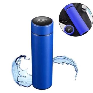 Imagem de Garrafa Térmica Squeeze Medidor Temperatura 500Ml Inox ul - Sweet Home