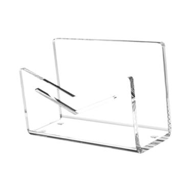 Imagem de Generic Organizador de correspondência de acrílico para, suporte para envelopes de mesa, para preenchimento de contas, brochuras, documentos, caderno, Claro