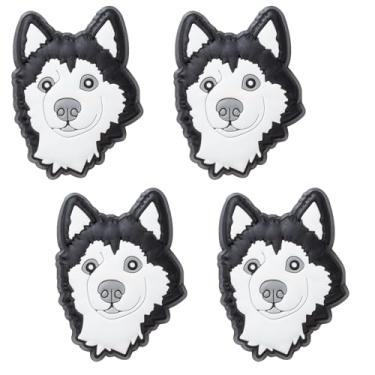 Imagem de Newbloam Pingentes de sapato de cachorro Husky siberiano; berloques de Husky siberiano para decoração de sapatos de tamancos fofos filhotes de animais de estimação para crianças adultos amantes de