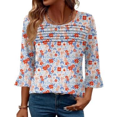 Imagem de Camiseta feminina Blingfit, manga 3/4, gola redonda, solta, 3GG 2025