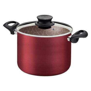 Imagem de Caldeirão Tramontina Paris 28cm Em Alumínio Com Revestimento Antiaderente Vermelho E Ta...