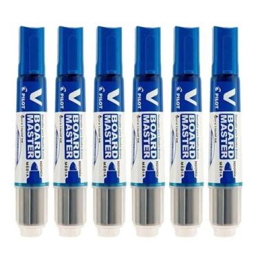 Imagem de Pincel para Quadro Branco Recarregável Board Master Azul 6 Unidades - 