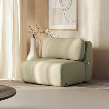 Imagem de Sofá Modular 100cm sem Braço Orla Cabecasa Madeiramadeira Verde Água