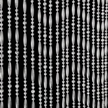 Imagem de Cortina com contas de cristal acrílico de 45 fios, 90 cm x 200 cm, decoração de porta com padrão de onda pendurada, divisória de quarto para janelas, quarto, varanda (branca)
