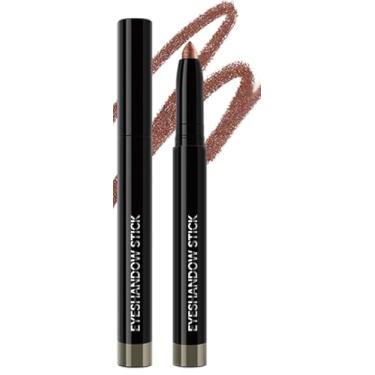 Imagem de KXmzeG Sombra de olhos fosca neutra, lápis delineador de sombra de longa duração, creme de cobre metálico, aplicador de sombra fosca, paleta de caneta (03#, pacote com 1)