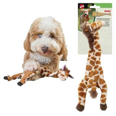 Imagem de Mini Skinneeez da POT | Brinquedo para cães sem bichinhos com squeaker para todos os cães | Brinquedo de puxar de guerra para raças pequenas e grandes | 35,5 cm | Design de girafa | Da Ethical Pet