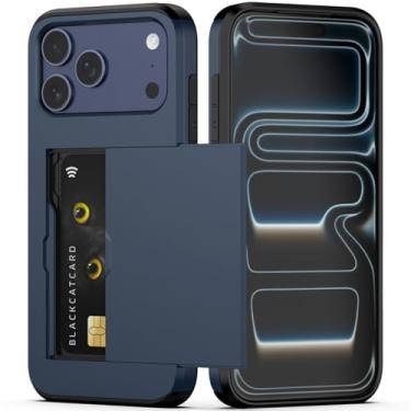 Imagem de Nvollnoe Capa para celular compatível com iPhone 17 Pro Max com suporte de cartão de camada dupla resistente à prova de choque com compartimento para cartão oculto, carteira fina para mulheres e
