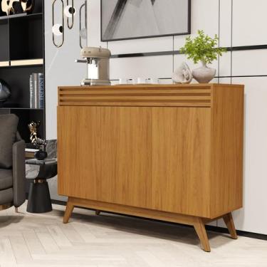Imagem de Aparador Retrô Moderno 100% MDF com 3 Portas  Buffet Organizador para 