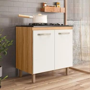 Imagem de Balcao Para Cooktop 80 Cm C/ 02 Portas Freijo/ Off White