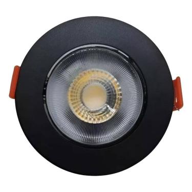 Imagem de 2X Spot Preto Redondo 7W Smd Led Direcionável Embutir 110/22