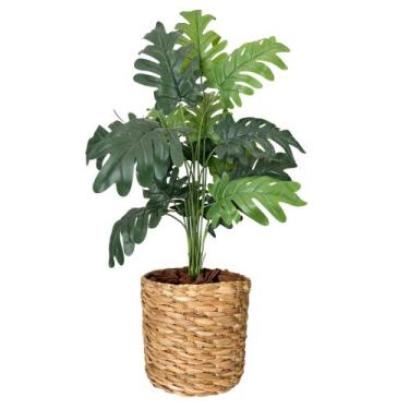 Imagem de Planta Bananinha Artificial Vaso Palha Arranjo Completo - Flor Imp