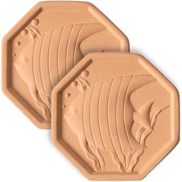 Imagem de 2 unidades de retenção de açúcar mascavo de terracota, protetor de açúcar mascavo e disco amaciante para manter a umidade dos alimentos no recipiente de armazenamento