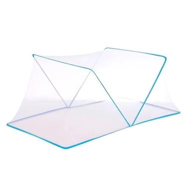 Imagem de Mosquiteiro Cama Casal Tenda Portátil Dobrável Prática Azul