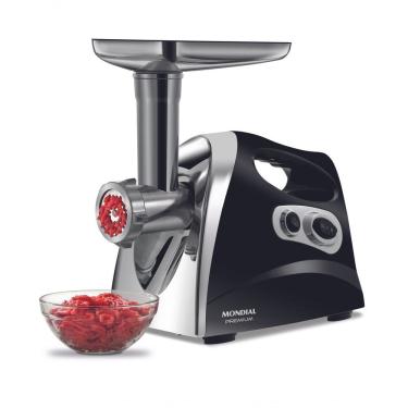 Imagem de Moedor de Carne Elétrico Premium MC-03 500W com Função Reverse e 6 Acessórios Preto Inox Mondial