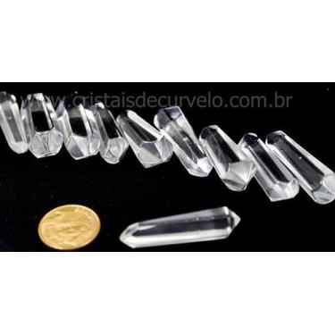 Imagem de 10 Pedras de Quartzo Cristal Bi Terminado Lapidado Extra - Tamanho 2.5