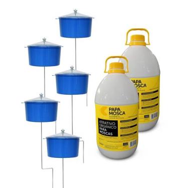 Imagem de Kit 5 Armadilha Papa Mosca 10 Litros De Atrativo Pega Mosca - Global C