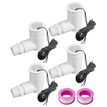 Imagem de 4 peças de interruptor flutuante de ar condicionado adequado para bandeja de drenagem SS2 HVAC, formato L, sensor de desligamento de condensado CA de 0,9 cm para detecção de proteção contra