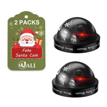 Imagem de WALI Enfeite de câmera de Papai Noel, Papai Noel com luz vermelha piscante, motiva crianças e evita travessuras de grinch, decoração de Natal perfeita para ambientes internos e externos - pacote com 2