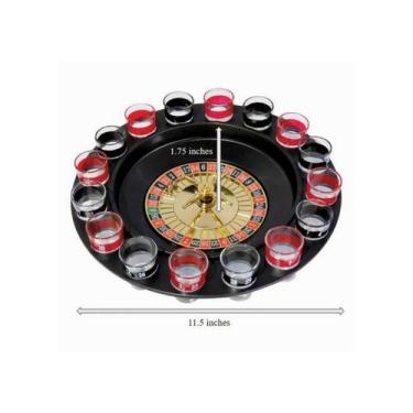 Imagem de Conjunto de roleta: jogo de cassino com 16 doses e bebidas, capacidade
