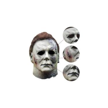 Imagem de Máscara de Halloween Michael Myers de látex de cabeça cheia com peruca