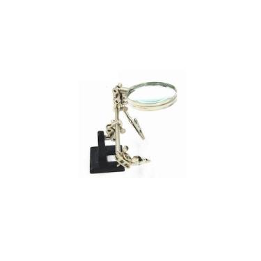 Imagem de Lupa Articulável com Garras e Suporte de Ferro para Solda - RoboBuilde