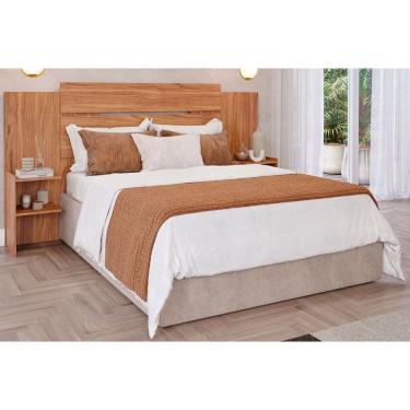 Imagem de Painel Cama Box Madeirado Solteiro/Casal/Queen Mila Cinamomo - Panan
