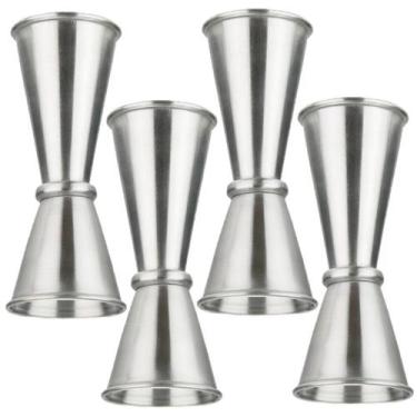 Imagem de Kit 4 Copo Dosador Jigger Japonês Duplo Inox 25/50Ml Barman - Nls