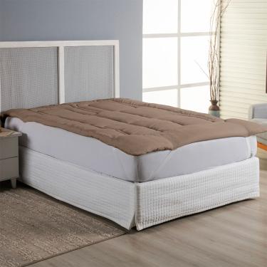 Imagem de Protetor Colchão Pillow Top Casal King Micropercal 400 Fios 100% Poliéster Extra Macio - Bege